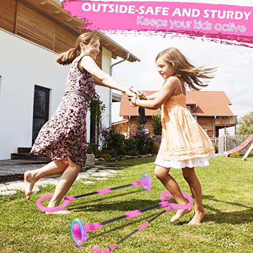image for GleeGlow Ankle Skip Ball for Kids, Foldable Skip Ball Toy with Colorfu