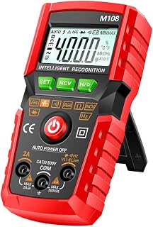 Digital Multimeter Auto-ranging Volt with Non-Contact Voltage Detection Flashlight High Precision Multi-Function Electric Tester for Household Automotive Industrial Use