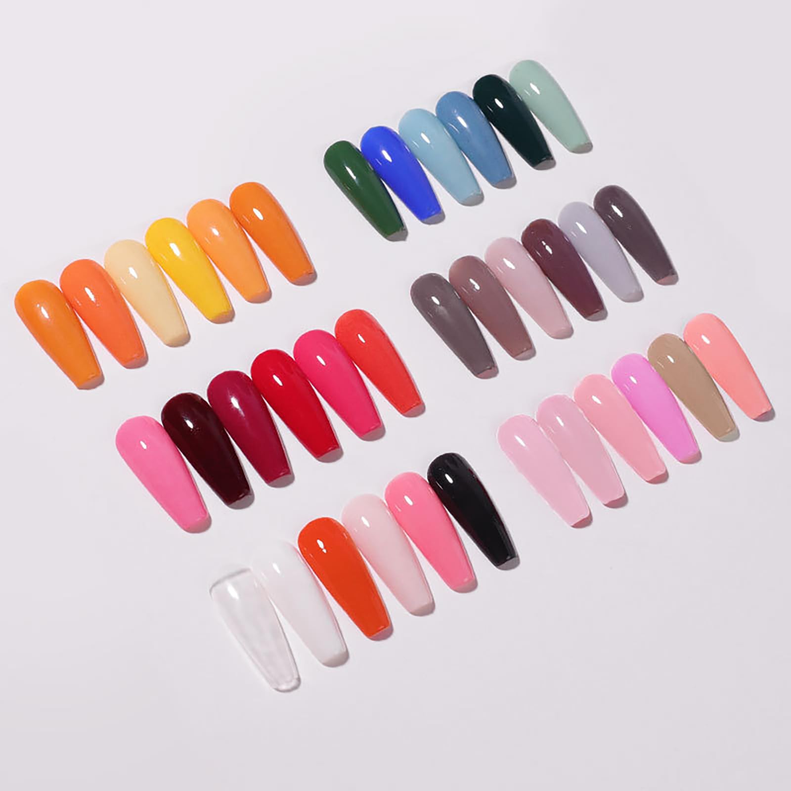 6 Colores Kit de Polvo de Inmersión de Uñas, con Capa Base, Capa Top, Cepillo para Polvo, para Arte de Uñas Francesa Manicura DIY Salon Kit, Regalo para Niñas y Mujeres, #002