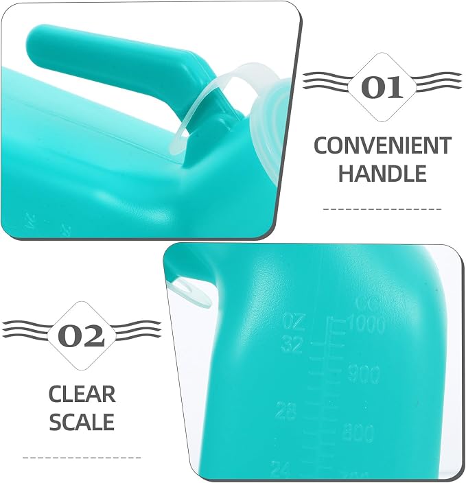 Orinal portátil para hombre de plástico 1000ml con tapa miniatura 3