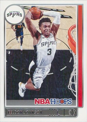 2021-22 NBA Hoops #34 Keldon Johnson San Antonio Spurs Official Panini Basketball Card (Stock Photo Shown, card is straight from Pack and Box in Raw disponible en Yaxa Colombia