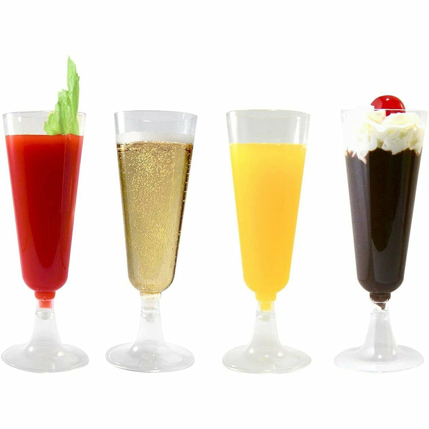 Nicole Fantini 20 Count Heavyweight Plastic Champagne Flute, 5-Ounce (60)