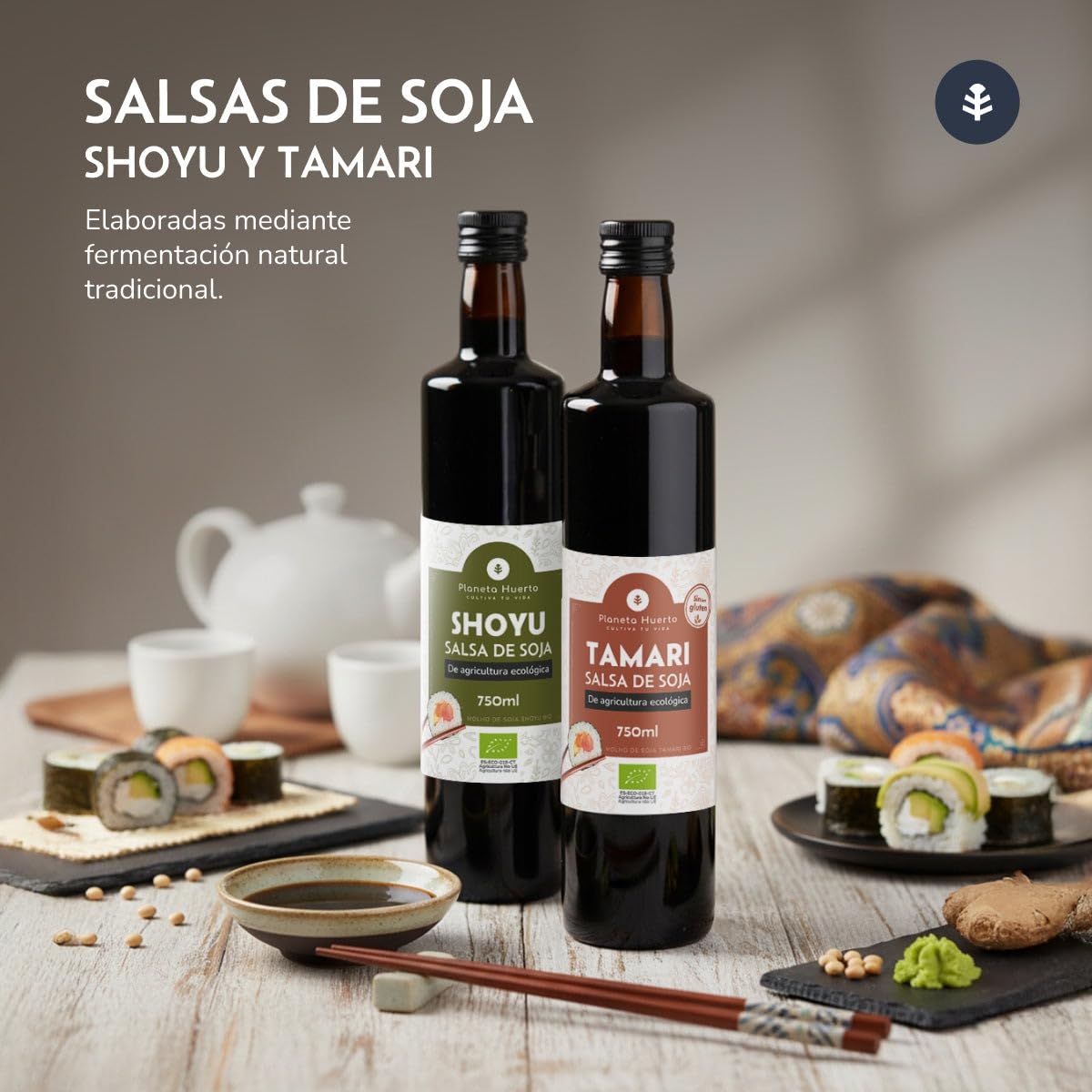 PLANETA HUERTO | Pack 6x Salsa de soja Tamari ECO 750 ml