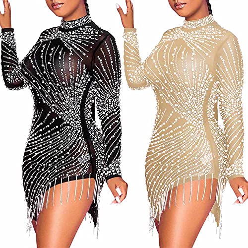 Women Sexy Birthday Dress Hot Drilling Process Sexy Dress Party Club Night Dress……4