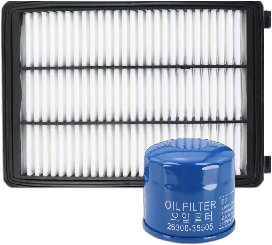 Kefly 28113-D3300 Engine Air Filter & 26300-35505 Oil Filter Fits for 2015-2019 Hyundai Sonata, 2016-2021 Hyundai Tucson, 2016-2020 Kia Optima, 2017-2022 Kia Sportage