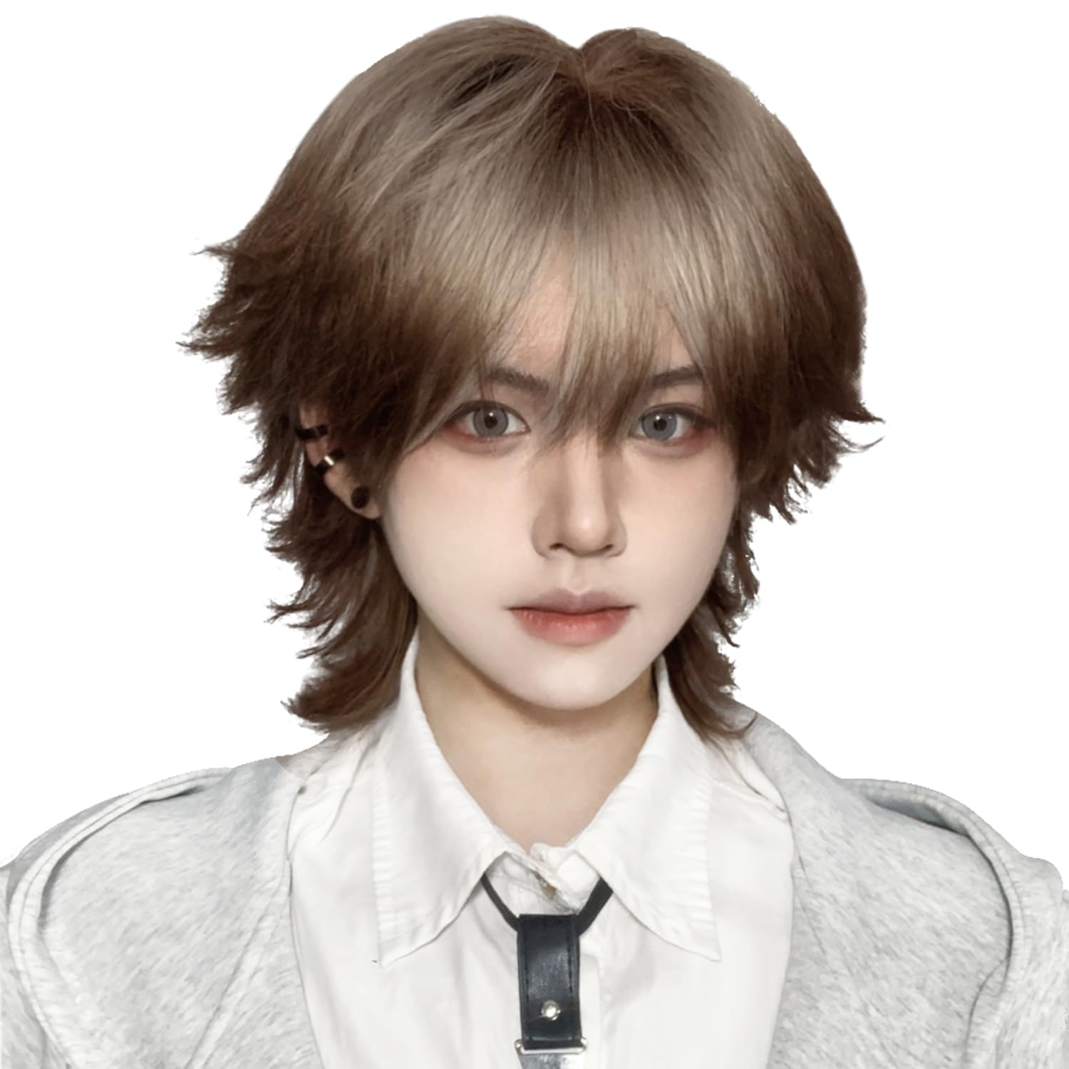 Amazon.co.jp: Sofeiyan ウィッグ メンズ 男装 ショート ウルフ フル 