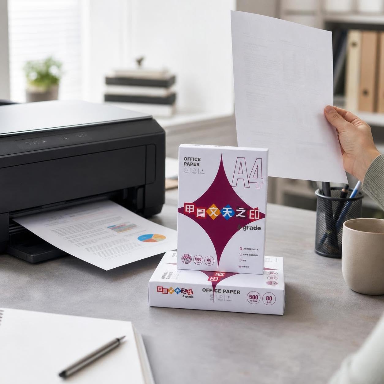 di Carta 75-80g/ per Stampante e Inkjet, Fo Bianchi Multiuso per Fotocopie e Documenti, Carta A4 da 75g per fotocopie, 500 fogli/risma * 2 (nuovo imballaggio del marchio)