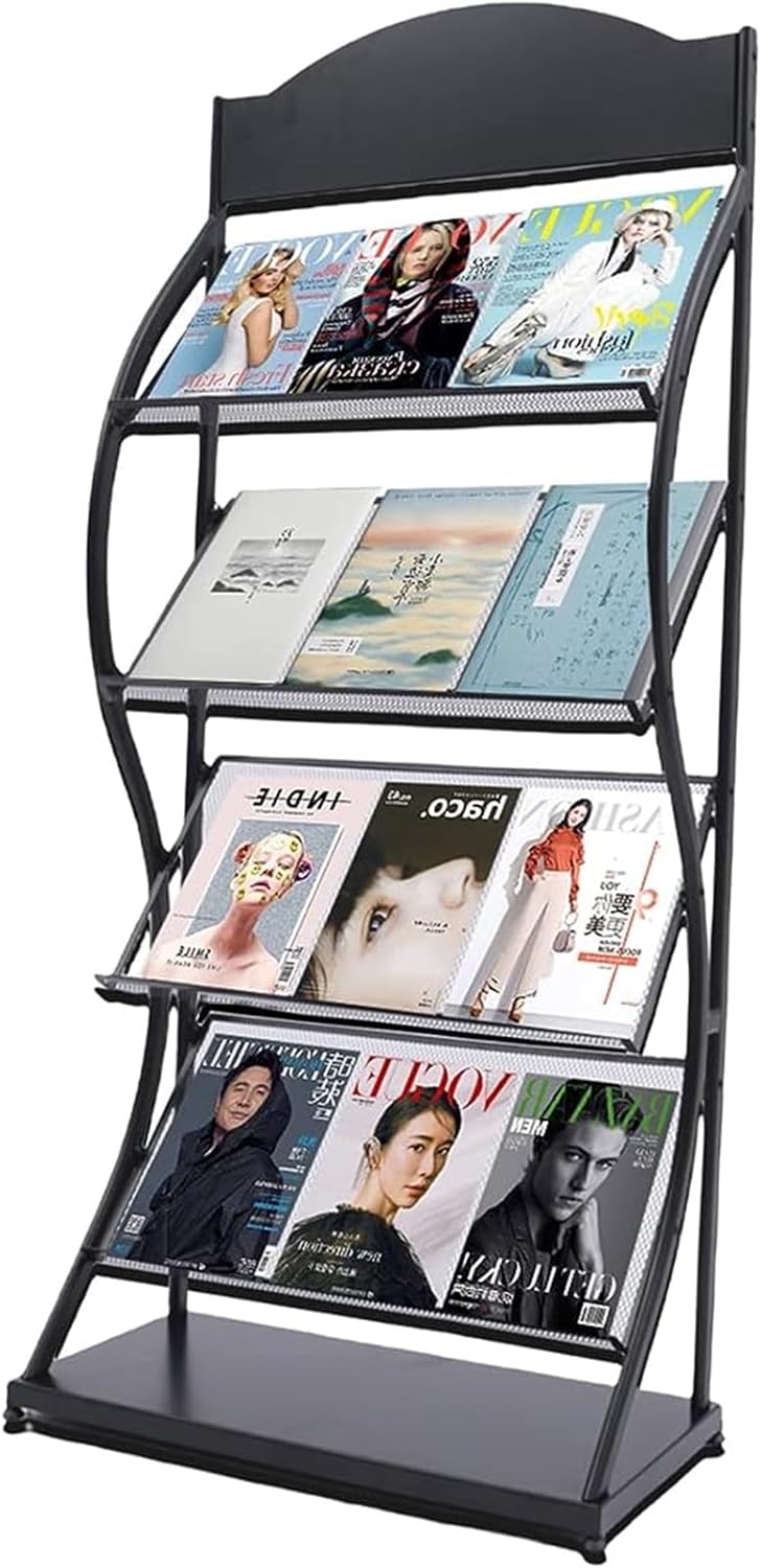 Amazon.com: Magazine Rack Magazine Holder 4 Tier Floor-Standing ...