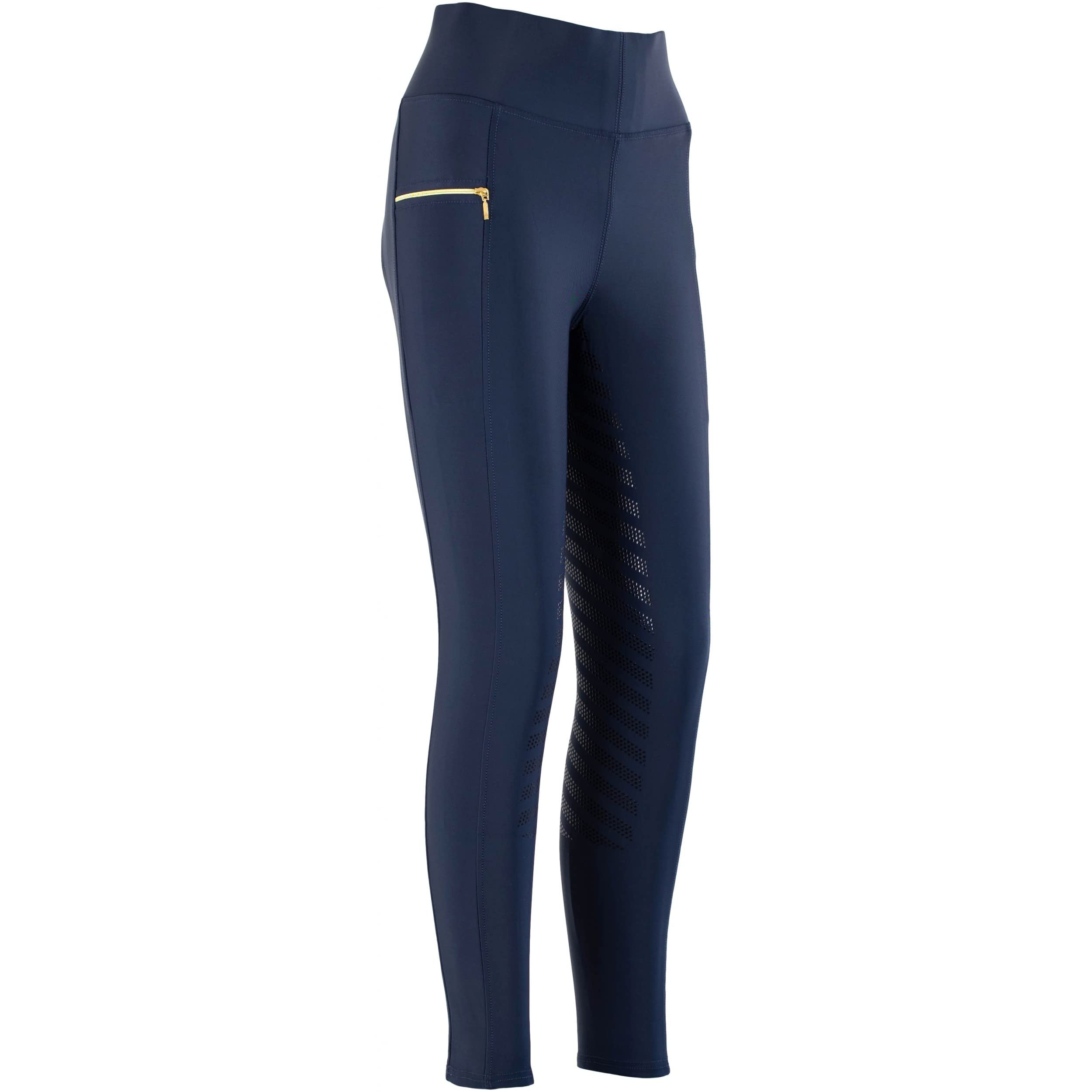 Lazura - Reitleggings für Damen Fenja | Vollbesatz aus Silikon | Reithose mit 2 seitlichen Handytaschen | Vollbesatzreithose in Navy | Reitbekleidung in Größe 36/38 | Vollbesatz aus Silikon – Reithose mit 2 seitlichen Handytaschen – Vollbesatzreithose – R