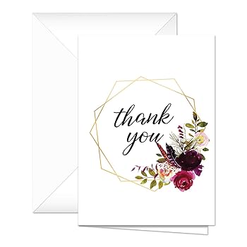 Amazon.co.jp: Fall Floral Thank You Notes / 感謝カード24枚と