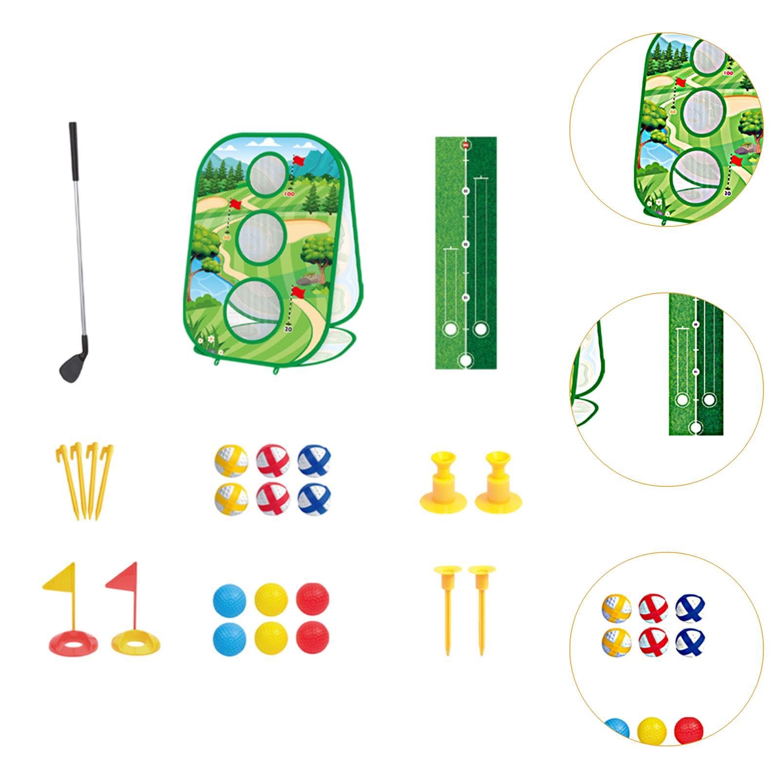 Juguetes de Golf para Niños, Juguetes para Exteriores, Juego de Práctica de Golf con Pelotas Adhesivas, Plegable para Cumpleaños de Niños de 3, 4, 5 Y
