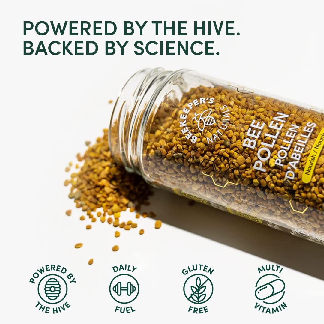 BEEKEEPER'S NATURALS Bee Pollen - 100% Raw Wildflower Bee Pollen, Natural Preserved Enzymes, Source of Vitamin B, Minerals, Amino Acids & Protein - Paleo & Keto Friendly, Gluten Free (5.2 oz) - Image 3