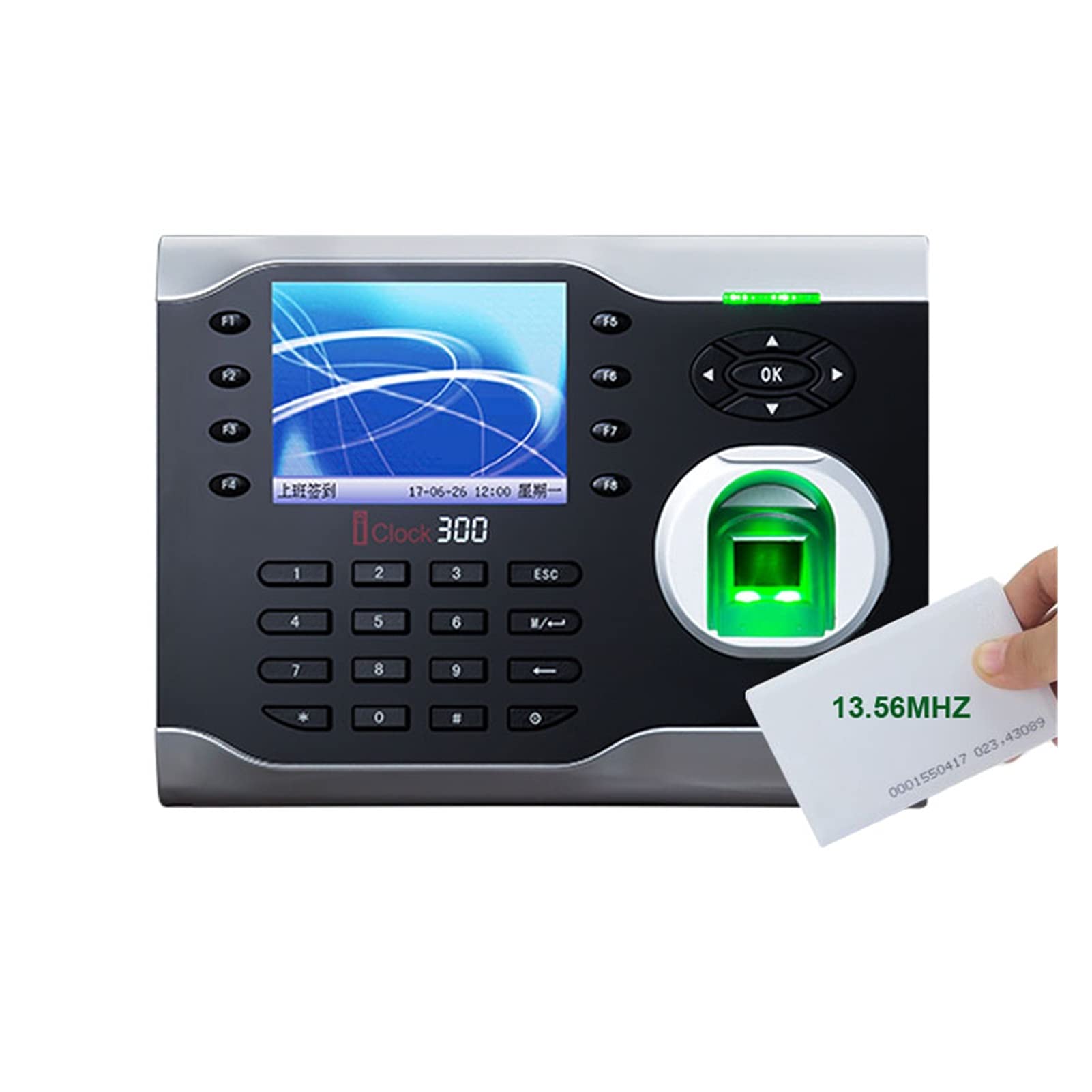 Mthckxjbsuz Iclock300 Ic Clocking In Machine, Tcp/Ip Usb Biometric Fingerprint Time Clock Office Attendance System Recorder Employee Machine Free Software(Iclock300 Ic)