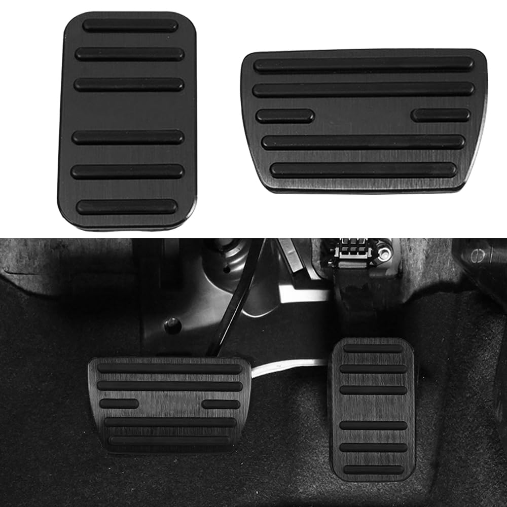 XITER 2pcs Aluminium Alloy Foot Pedal Pads No Drilling Anti-Slip Brake and Accelerator Pedal Covers for Honda Passport 2019 2020 2021 2022 2023 2024 2025 Interior Accessories(Black)