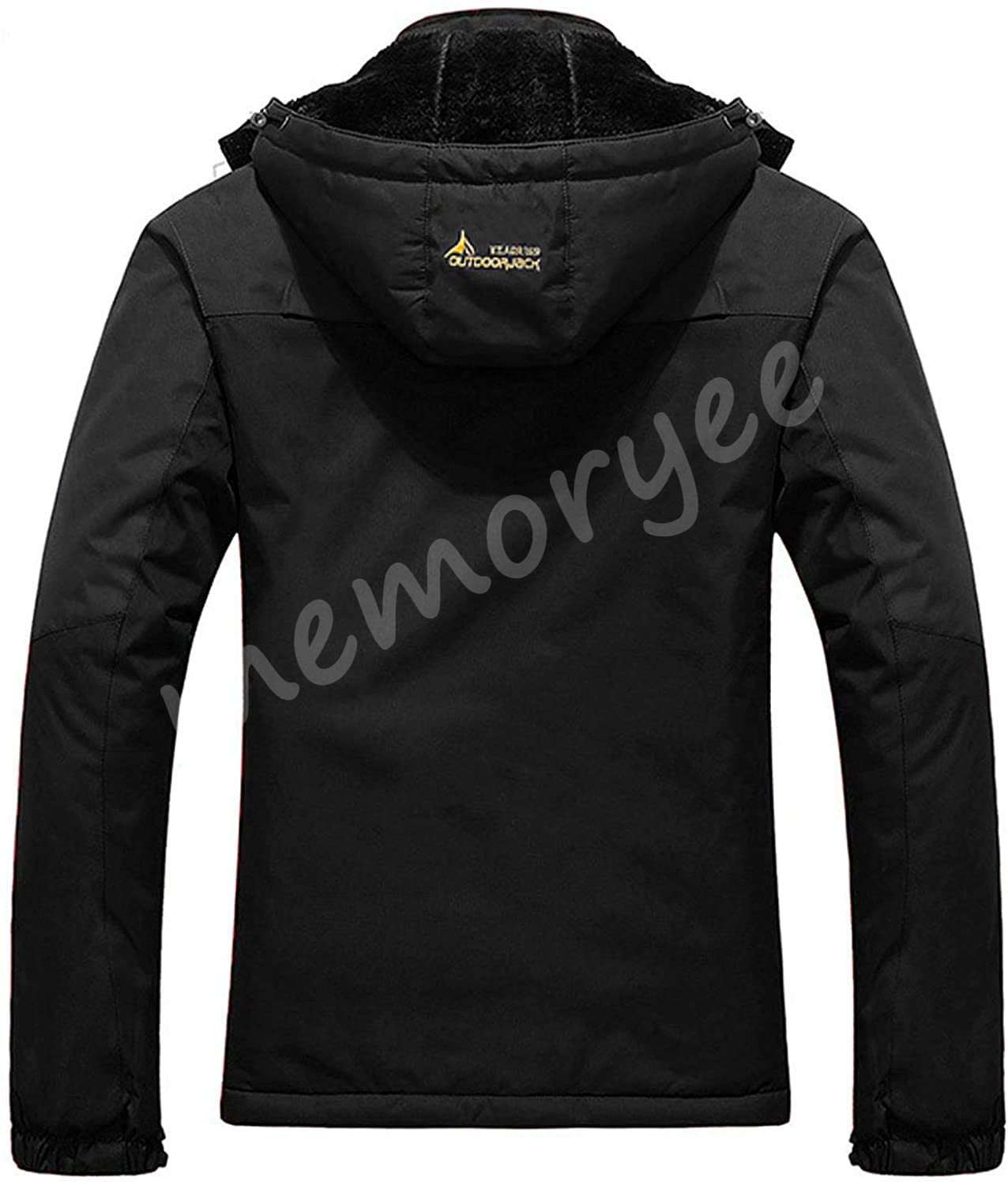 Memoryee Uomo Sci Giacca Pile Fodera Antivento Cappotto Invernale all'aperto Caldi con Cappuccio Staccabile Giacche