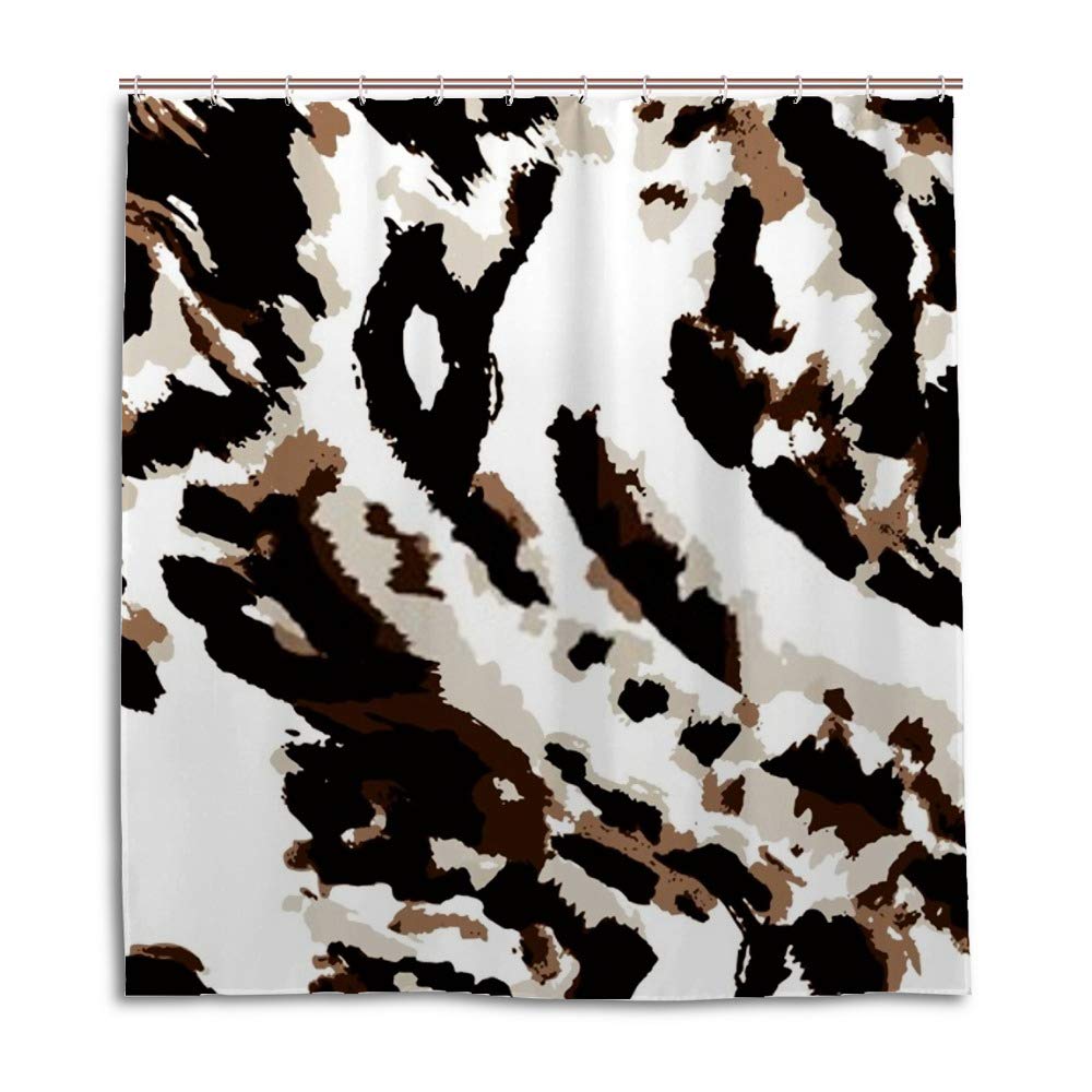Rideau de douche anti-moisissure polyester motif léopard 60x72 pouces