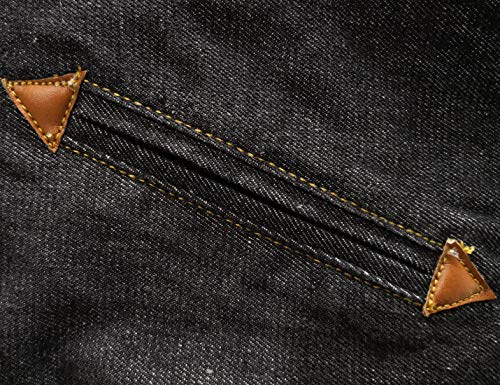 Omoone Men's Button Up Sherpa Fleece Lined Denim Jacket with Faux Fur Collar (Black, XXL)