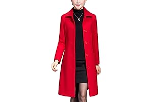 Women's Wool Trench Coat Winter Long Thick Overcoat Walker Coats
