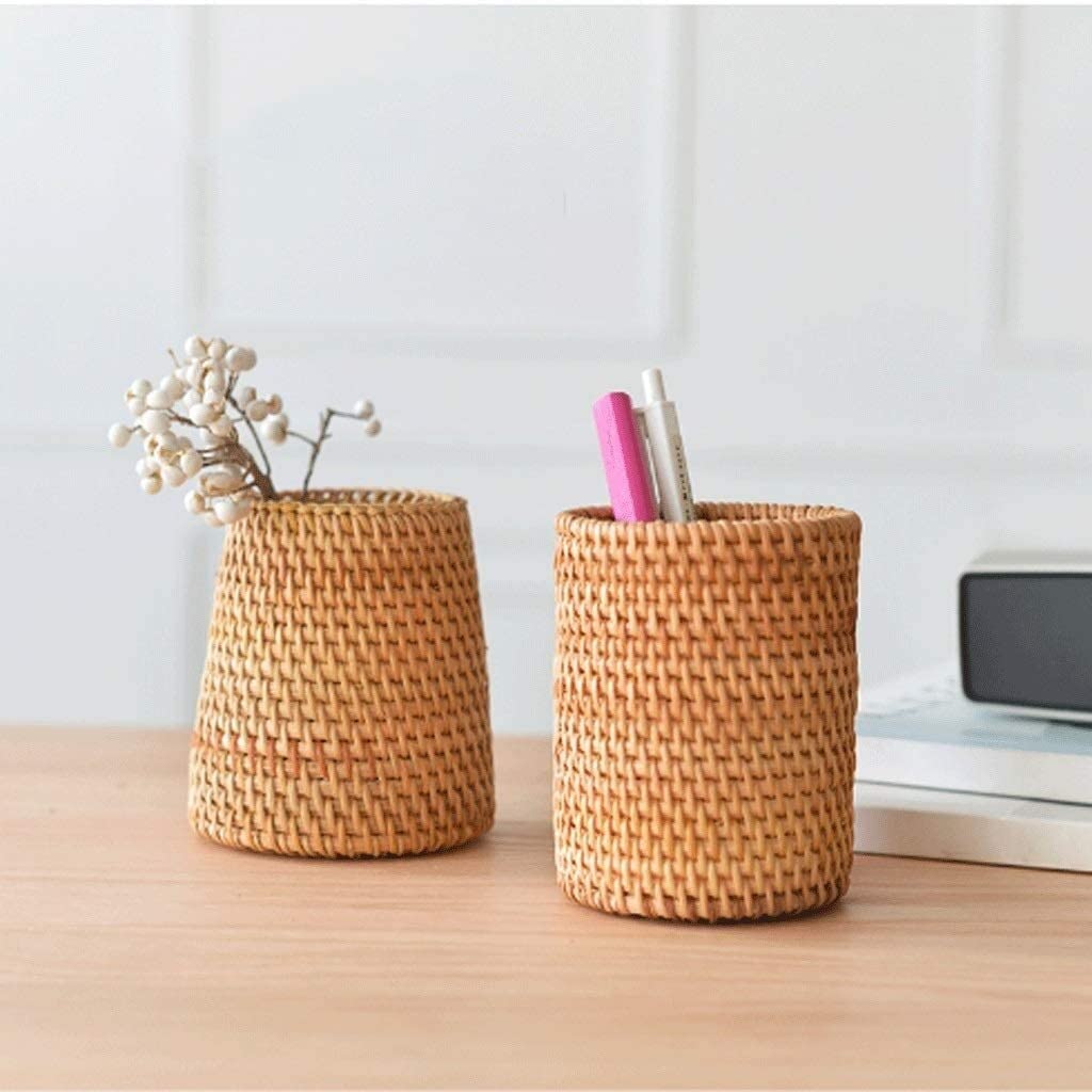 Stifthalter für den Schreibtisch, Rattan-Stifthalter, Bleistift-Organizer, Schreibtisch-Aufbewahrung, Schreibwaren