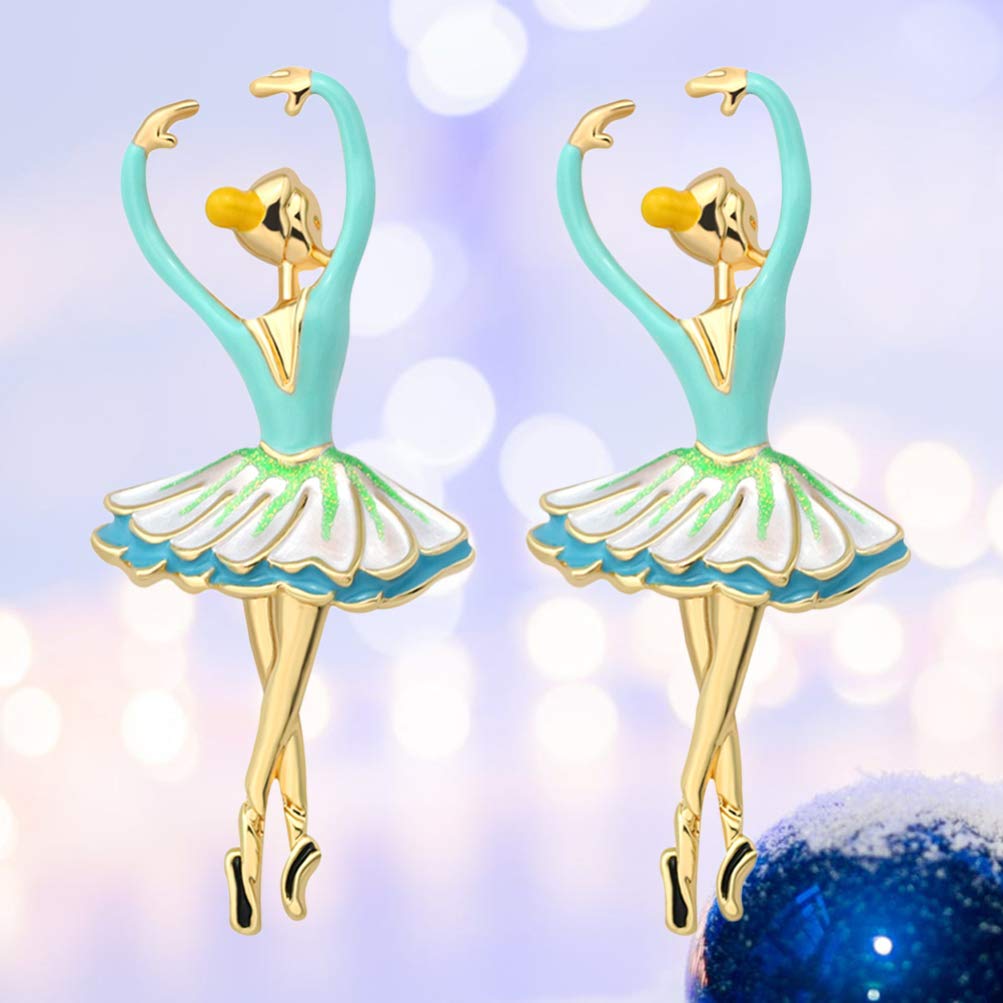 Women's Jewelry 2 Piezas broches Elegante Solapa Bailando Accesorios de joyería para Mujeres Ballet Ballet bailarín de Ballet Flower Brooch