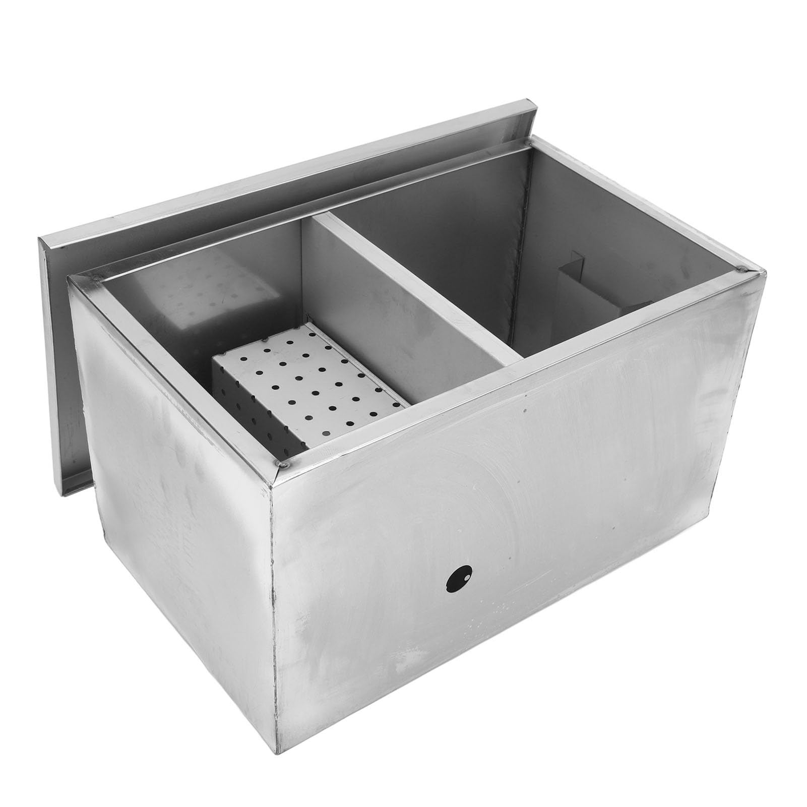 SEAFRONT Trampa de Grasa Comercial, Acero Inoxidable, Alta Capacidad, 400x250x230mm, Ideal para Industrias de Cocina y Hostelería
