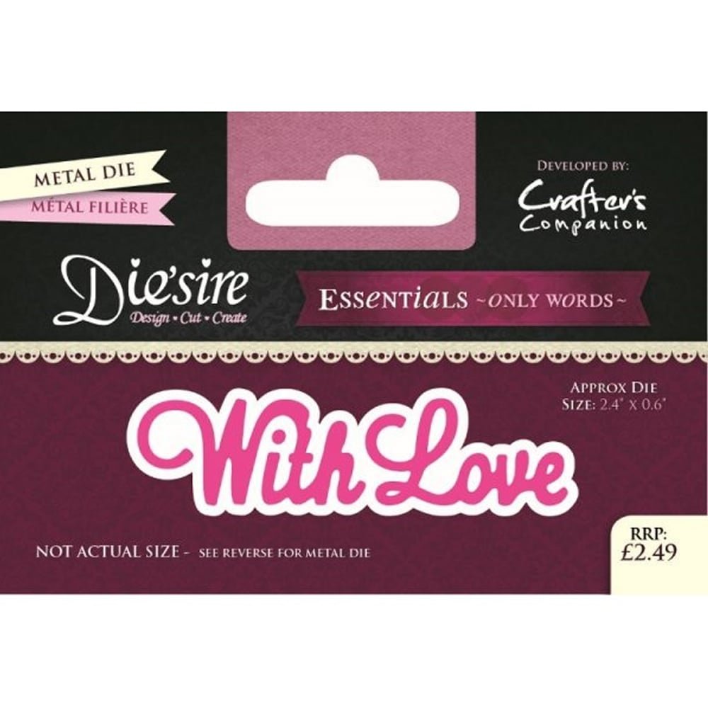 Crafter's Companion "with Love" Diesire Essentials Only Words, Purple