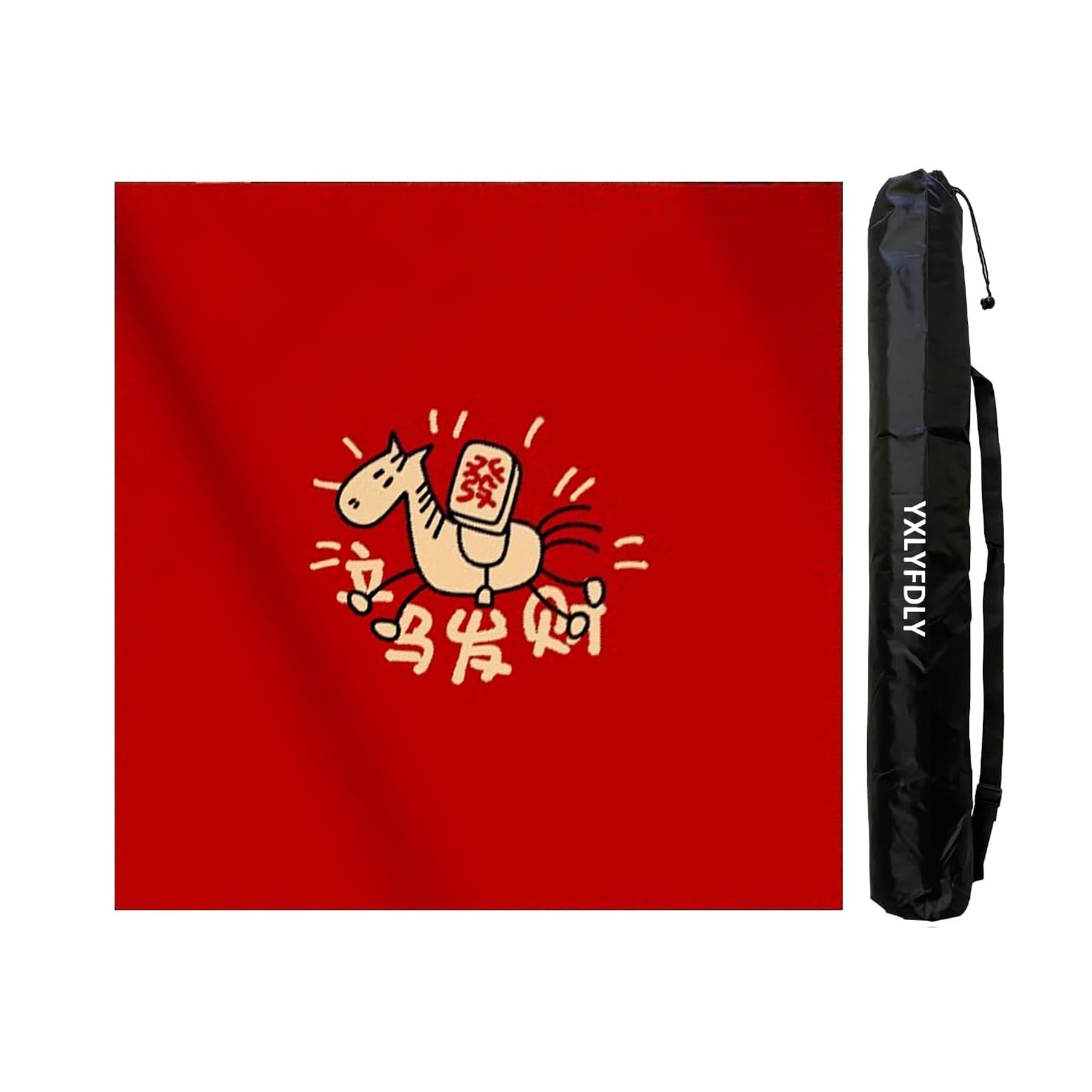 vrfvsdasAAS Red Non-Slip and Noise Reduction with Carrying Bag, Large Play Mat for Mahjong, Poker, Card, Tile Games(140cm/55.11in)