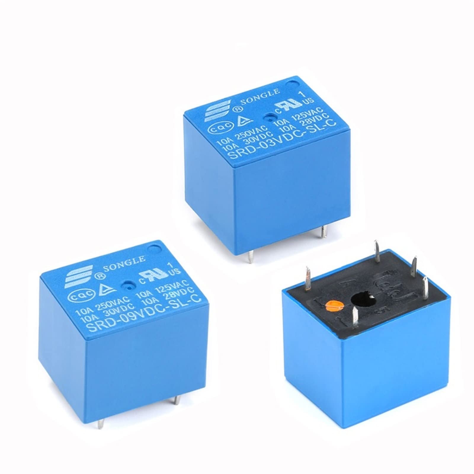 VDOQTLJT 10PCS Relays SRD-03VDC-SL-C SRD-09VDC-SL-C 3V 5V 6V 9V 10A 250VAC 5PIN T73