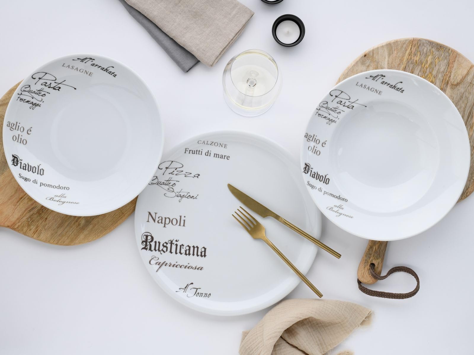 CreaTable, 21569, Série Set d'assiettes à pizza IN LOVE CreaTable, 21569, Série Set d'assiettes à pizza IN LOVE