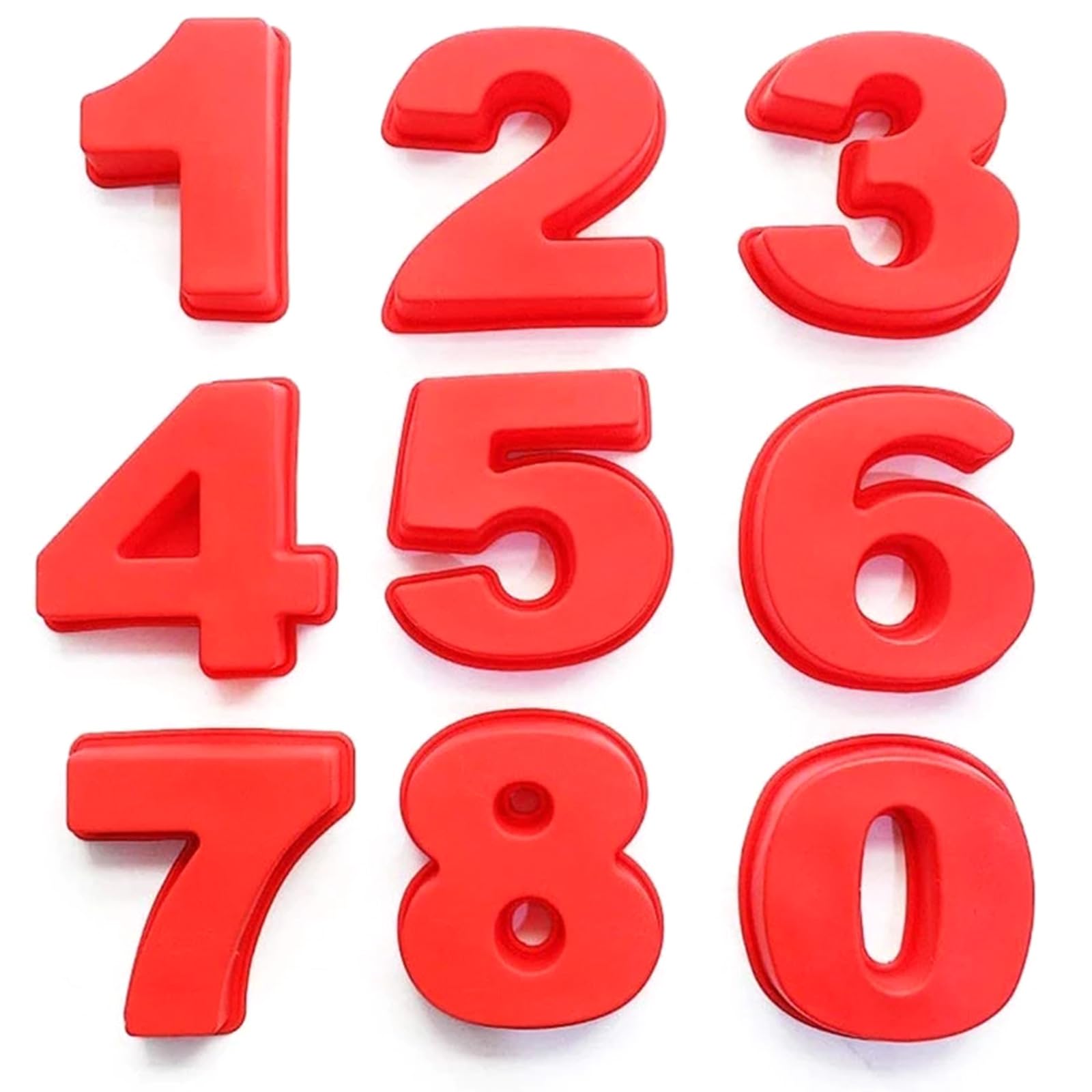 Tsophreniq Numbers Shaped Mousse Molds Cake Decorating Tool Fondant Mold Chocolate Baking Gadgets Silicone Silicone Molds for Wax Melts
