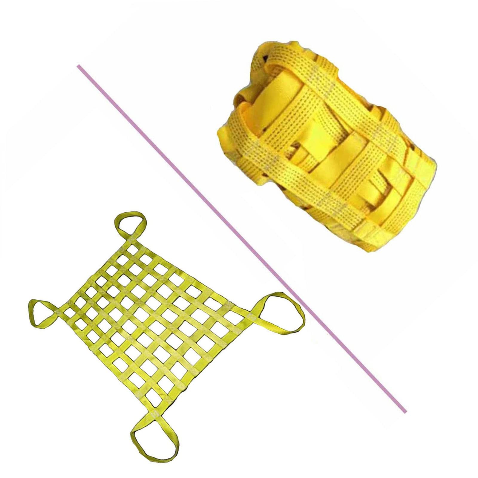 Ladungssicherungsnetz - Polyester Ladungshebenetz, Ladungs Hebetasche, Ladungsschlingennetz, Hängendes Netz, Hebenetzgurte, Reißfestes, Stark Belastbares Sicherheitsnetz, 0,3-3,5t Tragfähigkeit (Size
