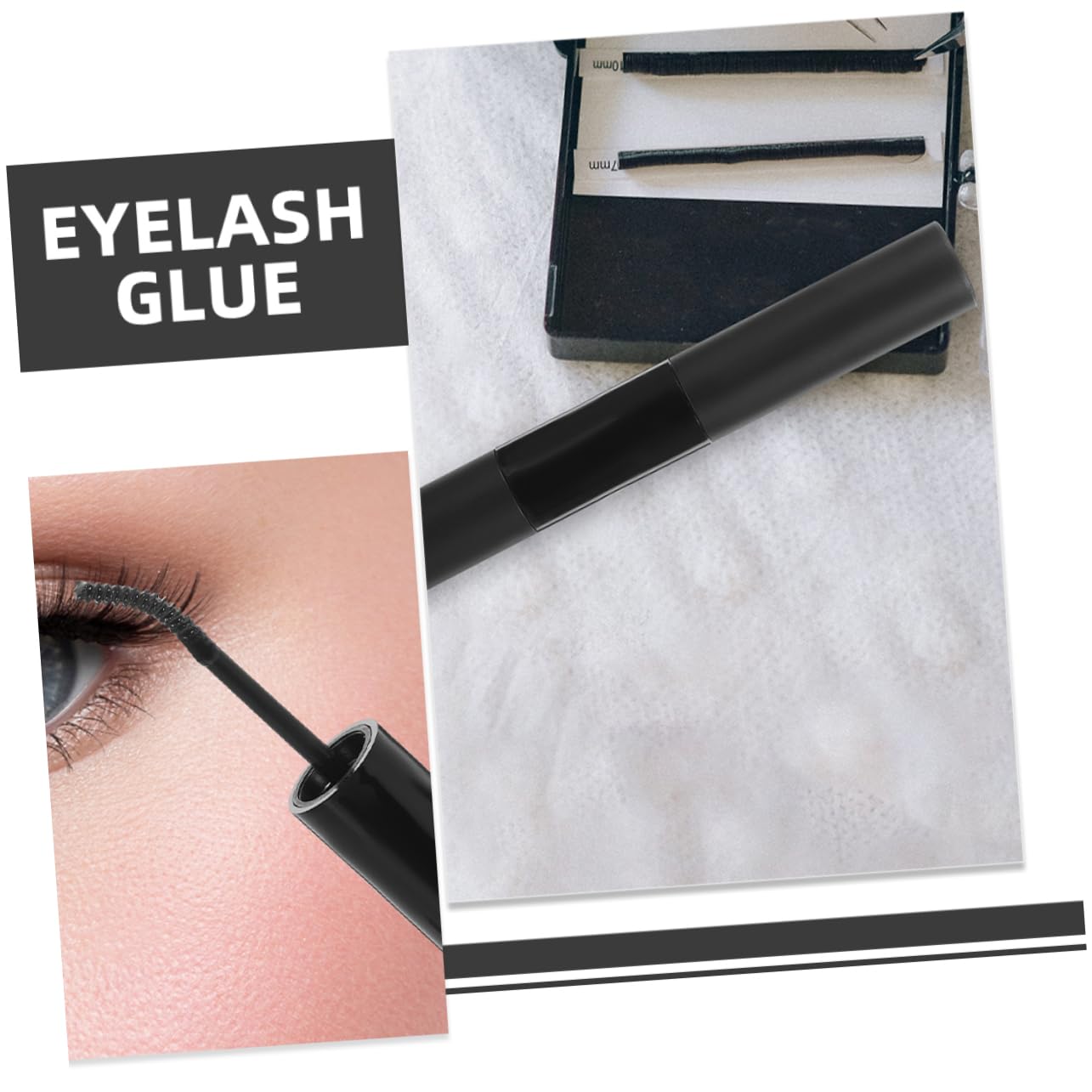 minkissy Professional Lash Extension Glue Bond Seal Double-Ended Full Black Quick Drying Adhesive