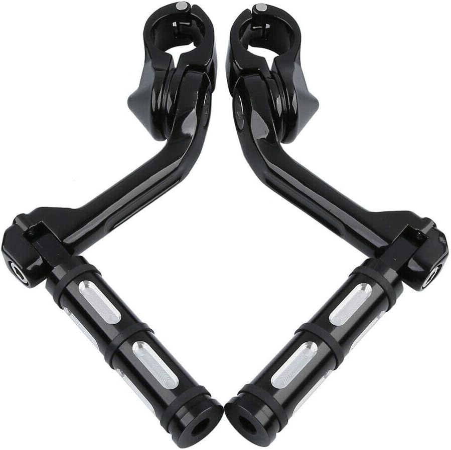 TCMT 1-1/4'' 32mm Footpegs Highway Foot Peg Long Angled Mount Bracket Clamps Fit For Harley Touring Road King Street Glide Road Glide Electra Glide Softail Sportster Dyna with 1.25" Engine Guards