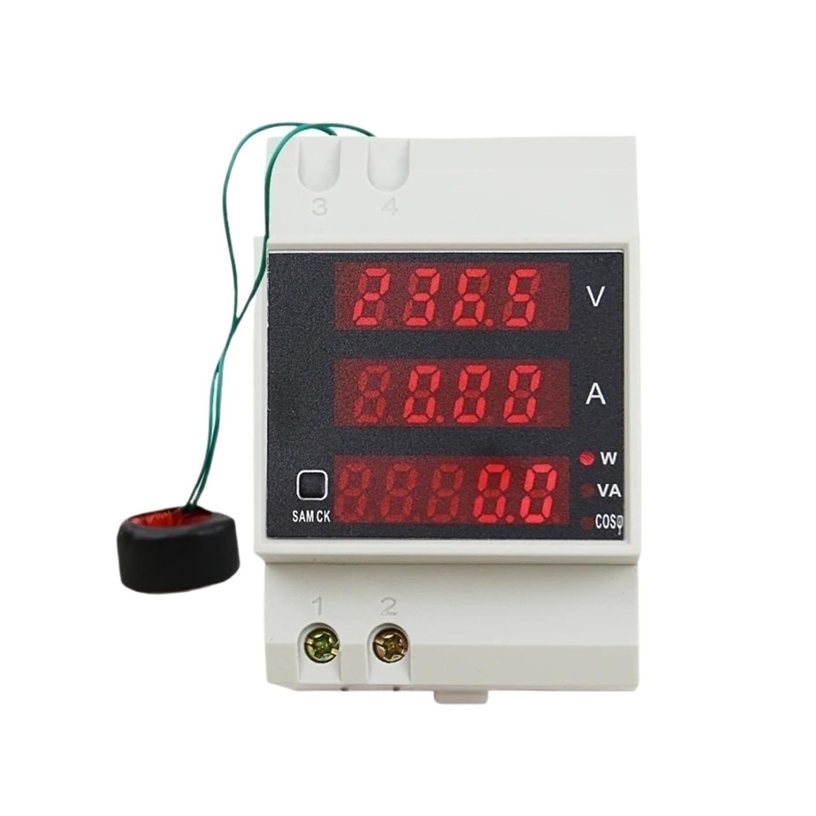 PXQCHAVLN Din Rail Digital Display Meter D52-2048 Voltage Ammeter Power Factor Detector AC80-300V 200-450V