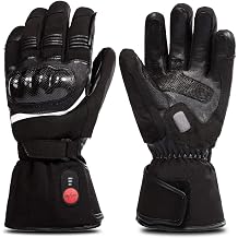 SAVIOR HEAT Heated Motorcycle Gloves for Men &amp; Women, Waterproof Windproof, Touchscreen Compatible, 7.4V Rechargeable Battery Gloves Winter Outdoor Riding, Cycling, Snowmobile