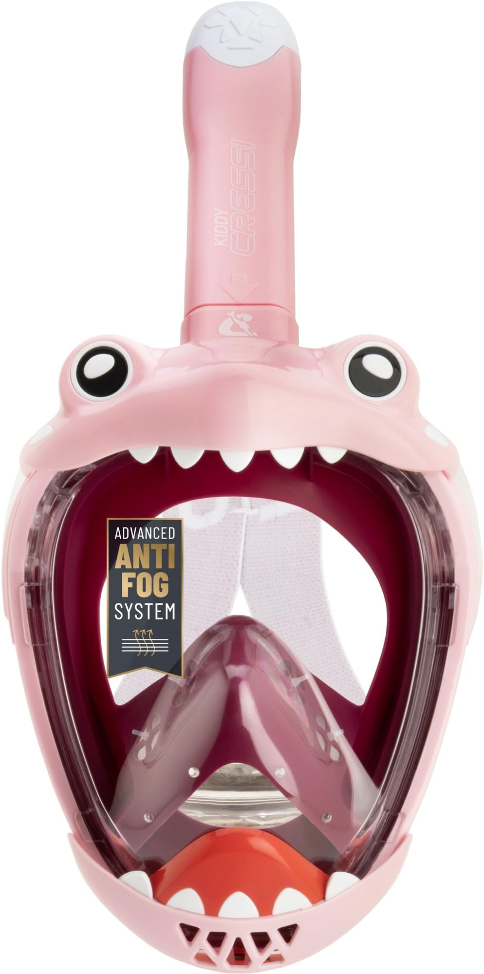 CRESSI Kiddy Kids Full Face Mask Pink/Purple/White - Full Face Mask - CO2 Safe - Designed Specifically for Children, Anti Fog, Exhalation Valve and Dry Snorkel