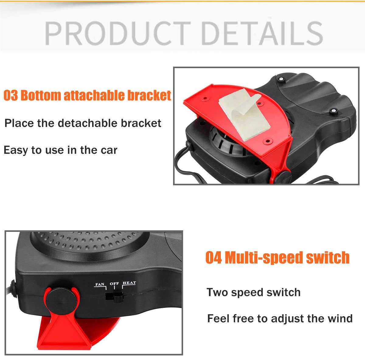 Car Heater 12V Windshield De-Icers 2 in 1 150W Fast Heating & Cooling Fans Cars Defogger Plug in Cigarette Lighter : Electronics