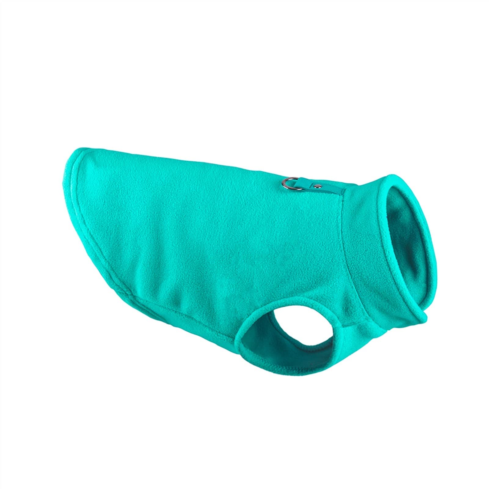 Manteau d'hiver en polaire pour chien au design soigné et cyan