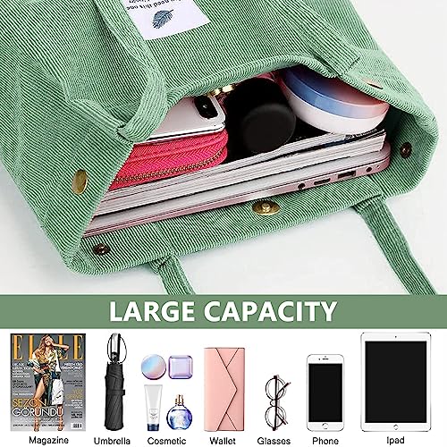 PALAY-Hand-Bags-Corduroy-Tote-Bags-For-Women-Large-Capacity-Shoulder-Bag-with-Inner-Pocket-for-School-Work-Shopping-Travel-Daily-Use-Grocery-Casual