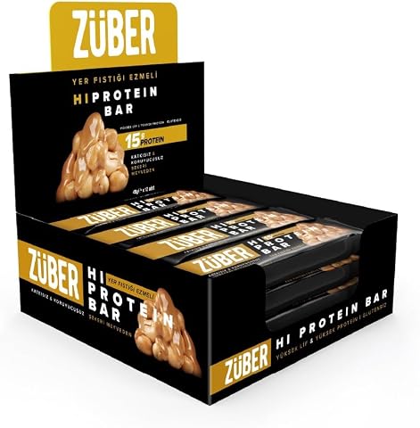 Züber Fıstık Ezmeli Yüksek Protein Bar 45g x 12 Adet