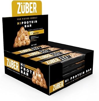 Züber Fıstık Ezmeli Yüksek Protein Bar 45g x 12 Adet