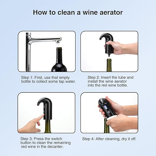 Miniatura 5 de Juego de dispensador eléctrico de vino  Decantador automático de vino y vertedor con pantalla LED, control inteligente de vertido de 6.8 fl oz,