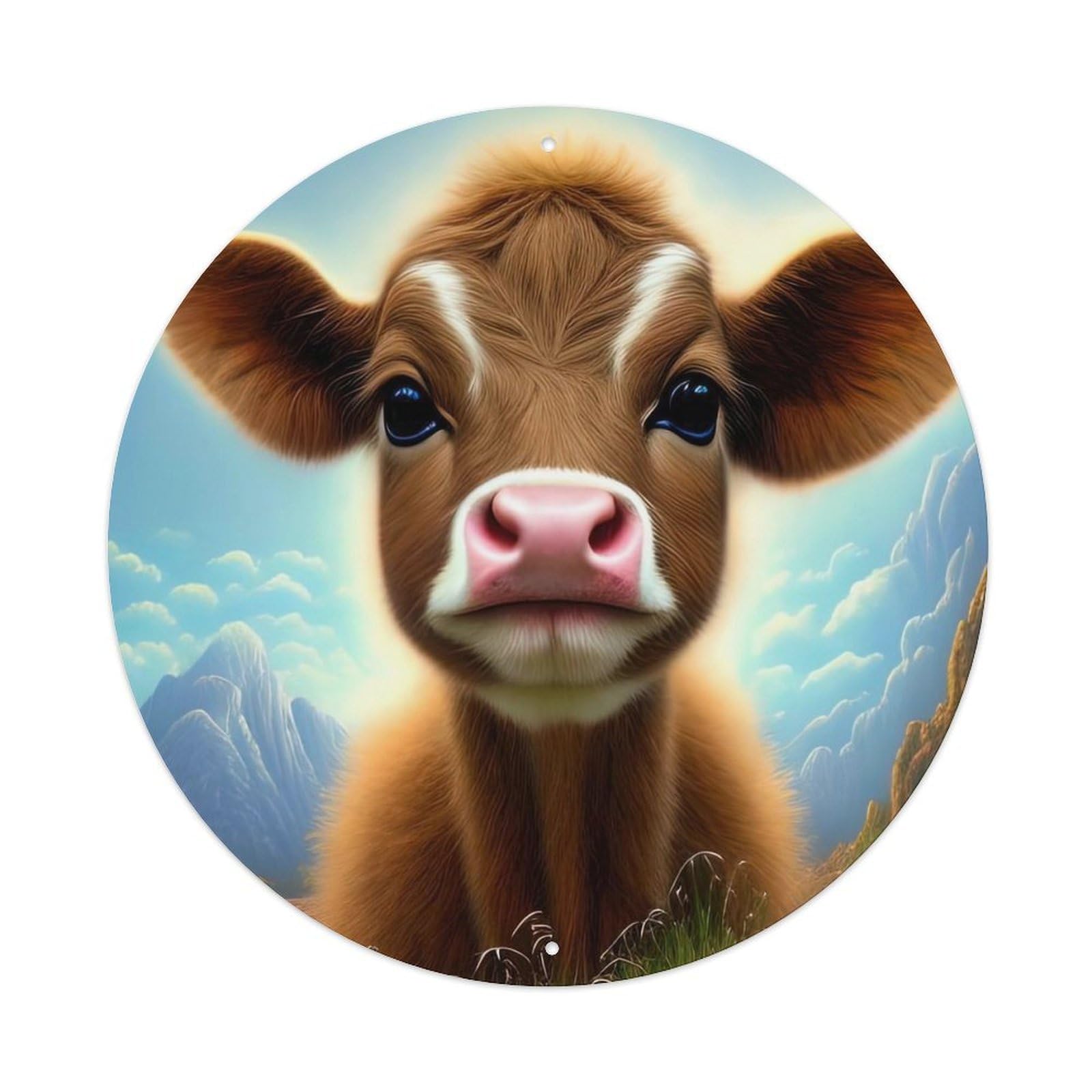 Animal Artwork Cattle on The Prairie Vintage Metal Tin Sign Plaque Wall Decor for Cafe, Club Bar, Office, Garden Metal Poster 8x8Inch