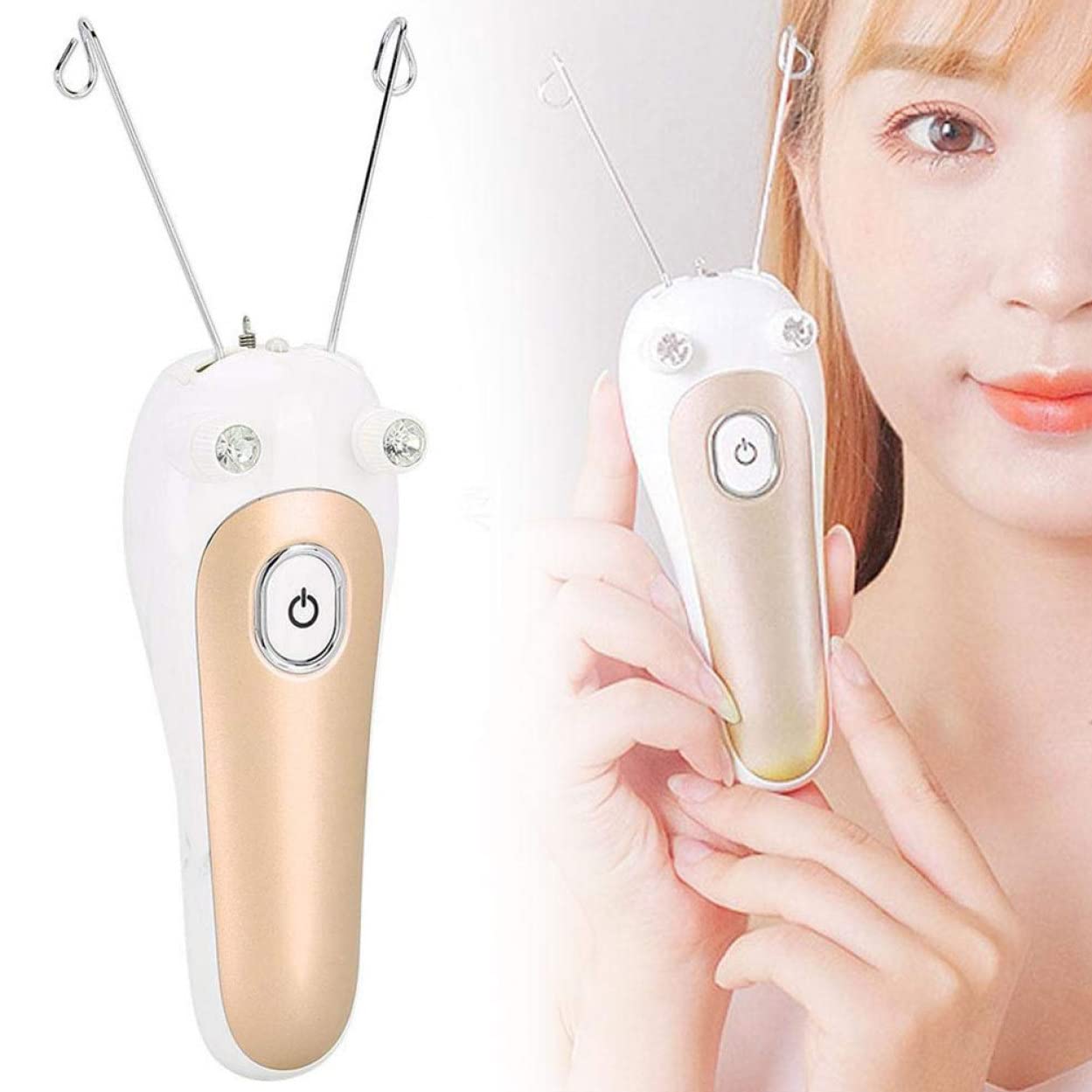 Epilatore elettrico per la rimozione dei peli del corpo con filo di cotone dorato