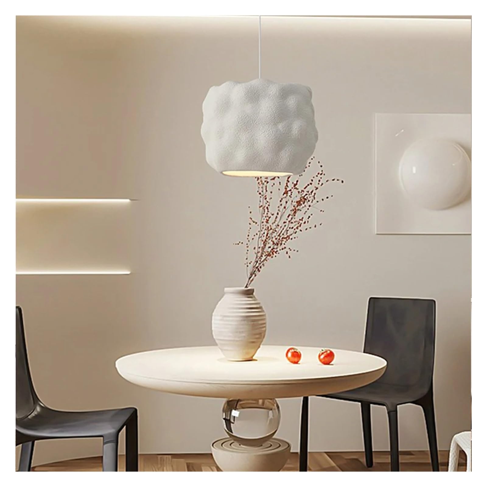 SYAXVOM Chandelier Scandinavian Cream Style LED Pendant Light Japanese Design Bedroom Bedside Decorative Lighting Fixtures,Modern
