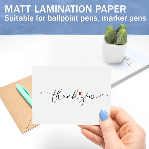 Miniatura 7 de Tarjetas de agradecimiento con sobres y calcomanías de papel de estraza, paquete a granel de 20 y 50, diseño minimalista de 4 x 6 pulgadas, grandes