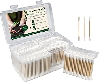 800 Count Bamboo Cotton Swabs - Natural Organic Cotton Buds with Double Tips, Hypoallergenic, Biodegradable Swabs for Ear Cleaning, Beauty & Personal Care, Makeup, Pet Care, Crafts