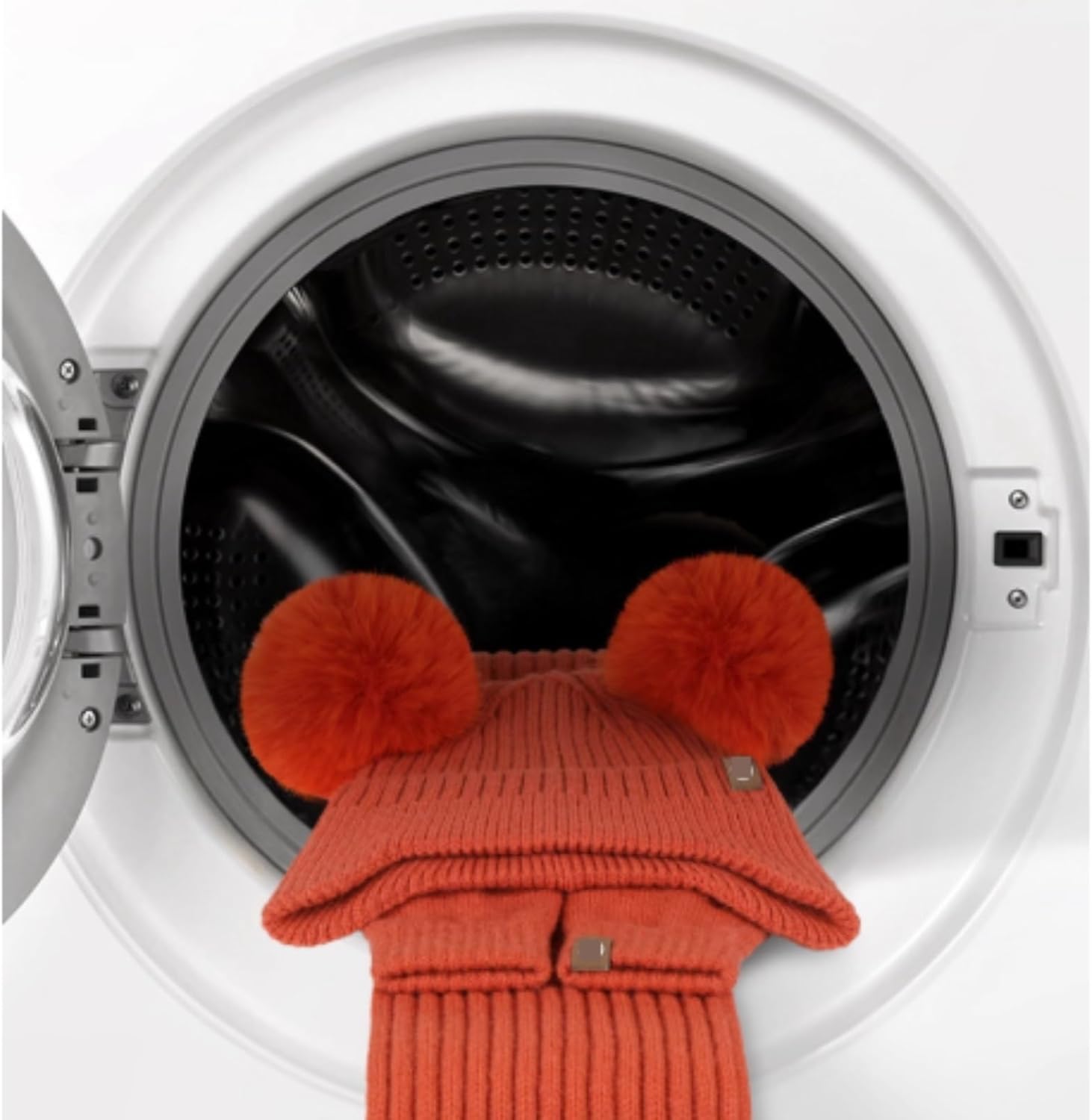 Winter Hat Scarf Gloves Thick and Warm Hat Scarf Gloves and Other Protective Clothing Sets for Cold Weather(Black)