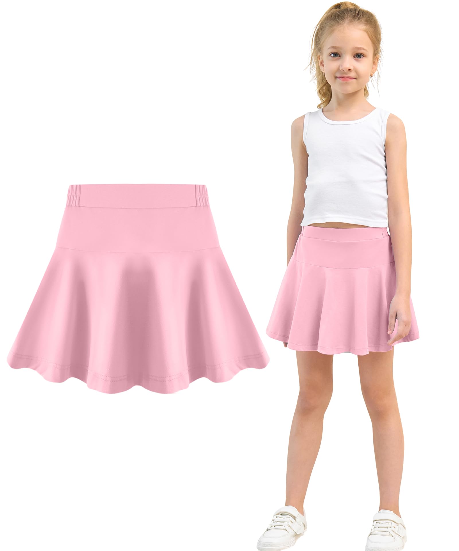 Toddler Skirt Little Girls Athletic Uniform Skorts Golf Outfit Cheer Tennis Skirts with Shorts