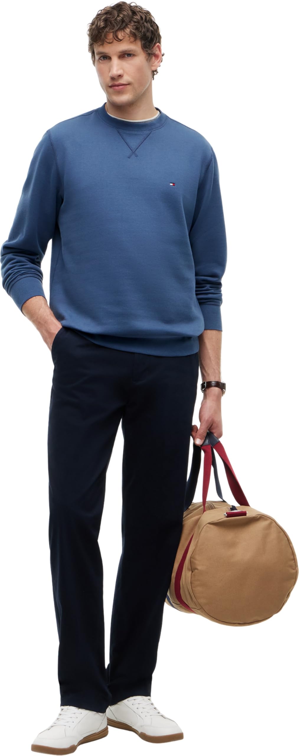 Tommy Hilfiger Uomo Felpa Seasonal Fleece con Scollo Rotondo